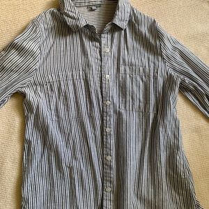 Blue and White Stripped Button Up